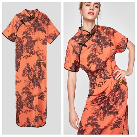 oriental midi dress